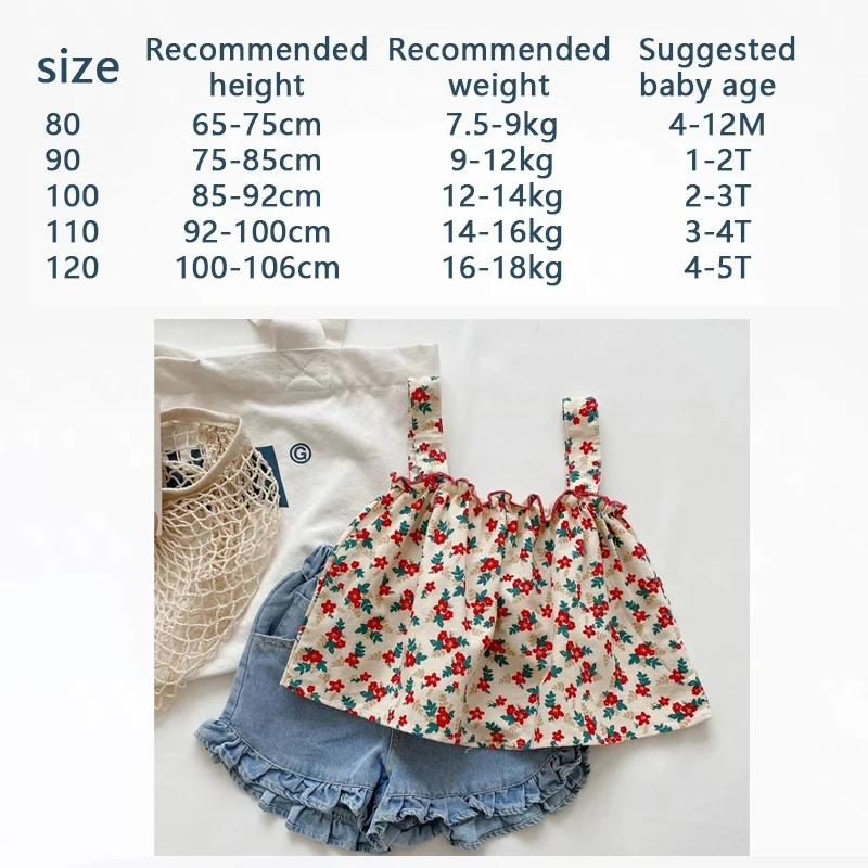 Girls Outfit Sets Summer Kids Casual Clothing For Girls Fragmented Suspender Skirt+Shorts Children's Baby Girl Clothing - Image 2