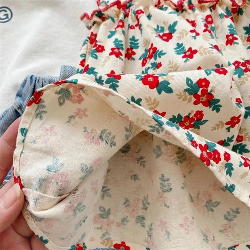 Girls Outfit Sets Summer Kids Casual Clothing For Girls Fragmented Suspender Skirt+Shorts Children's Baby Girl Clothing - Image 5