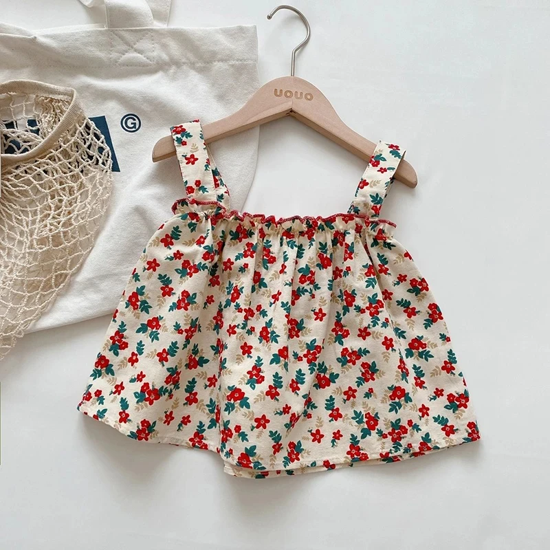 Girls Outfit Sets Summer Kids Casual Clothing For Girls Fragmented Suspender Skirt+Shorts Children's Baby Girl Clothing - Image 6