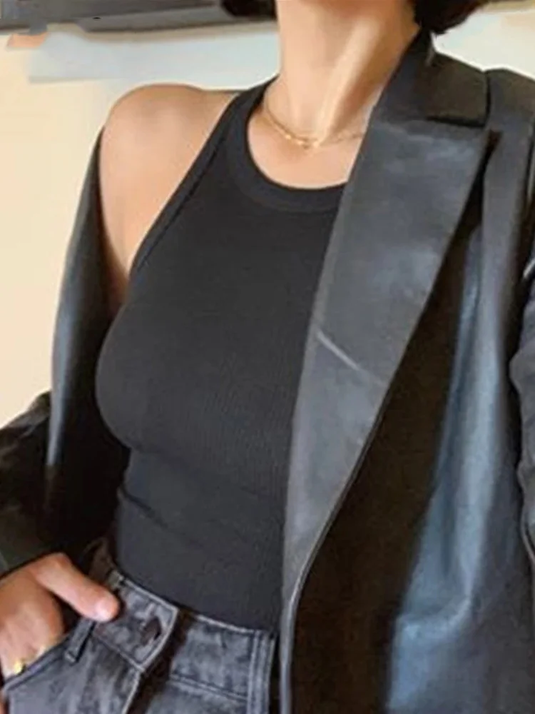 Rib Knit Green Women's Tank Top Summer Casual Basic Skinny Vest Sleeveless White Off Shoulder Y2K Sexy Woman Crop Top - Image 3
