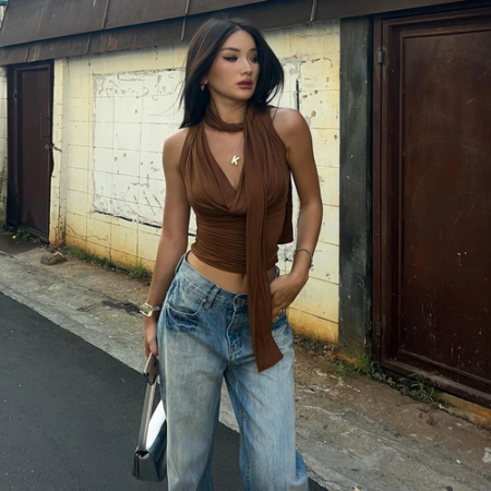 Solid Tank Summer New Women Sexy Sleeveless V-Neck Lady Top Fashion