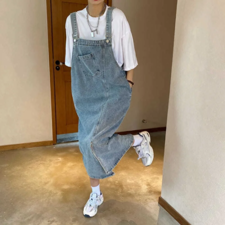 Spring Summer Denim Overall Dress Women Sleeveless Jeans Dresses