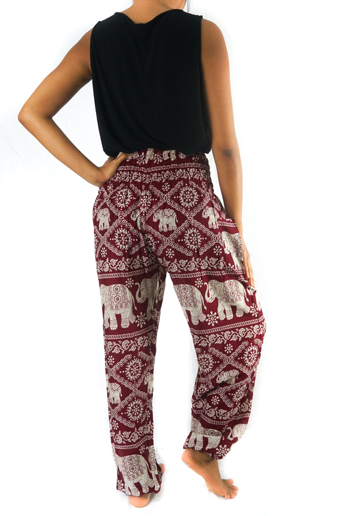 Burgundy ELEPHANT Pants Women Boho Pants Hippie Pants Yoga - Image 6