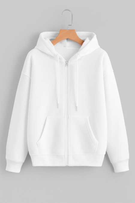 Hoodie for Women with Pockets-White (Size-M)