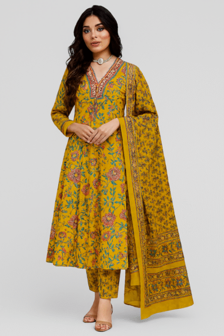 Women's Solid Fit & Flare Midi Dress-Black (Size-M)