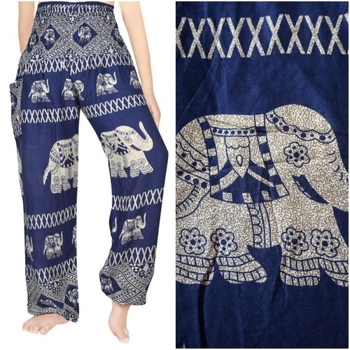 Blue ELEPHANT Pants Women Boho Pants Hippie Pants Yoga - Image 3